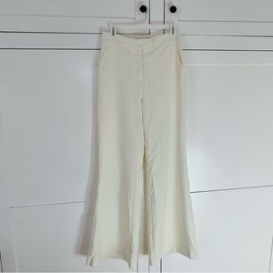 Gabrielle Union Cream Wide Leg Trousers Size Small